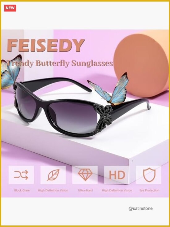 Trendy Butterfly Wrap Around Polarized Sunglasses UV400 Protection main image 4